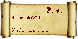 Miron Abád névjegykártya